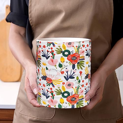 Kitchen Utensil Holder (Mint Floral)