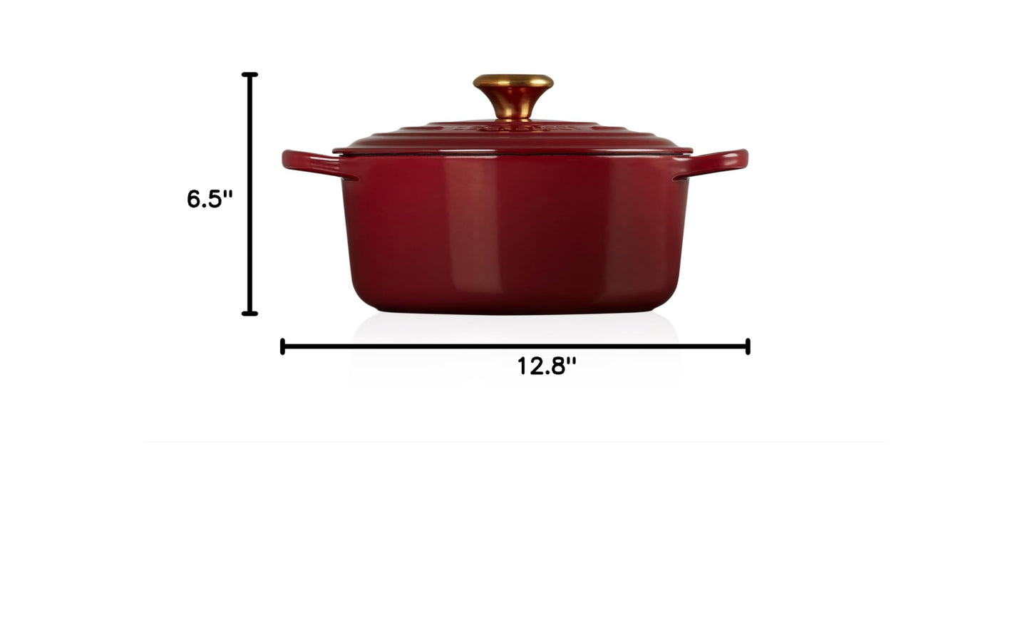 Enameled Cast Iron Round Dutch Oven (Garnet / 4.5 Qt)
