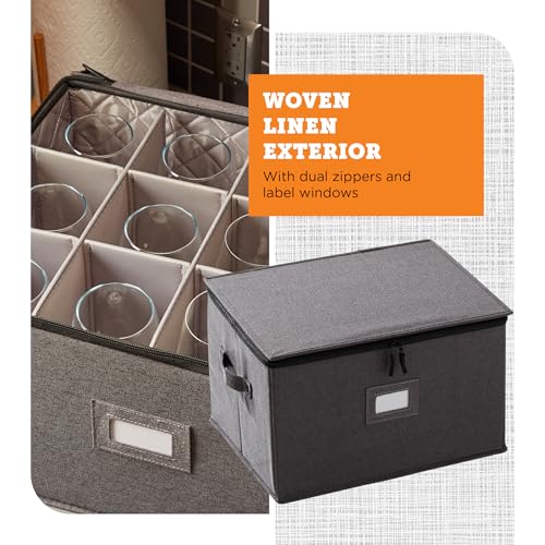 Wine Glass Storage Cases (Gray / 2 Pack Set Wine Glass Storage)