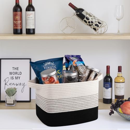 Cotton Rope Storage Baskets for Organizing Gradient Dark 3 (Gradient Dark / 3 pcs-13”x9.9”x8.7”)