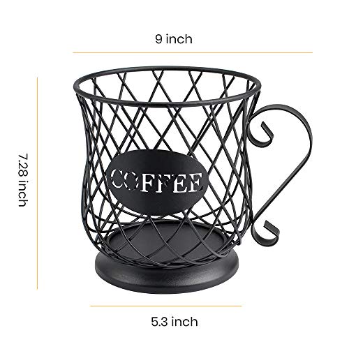 K Cup Holder Coffee Pod Holders for 35 Kcups Keurig Storage Organizer Coffee Bar Accessories for Counter (Matte Black / Medium for 35 kcups)