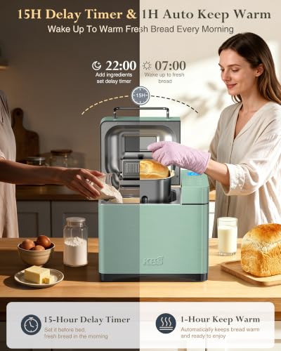 2.2LB Bread Maker (Kelly Green Stainless Steel)