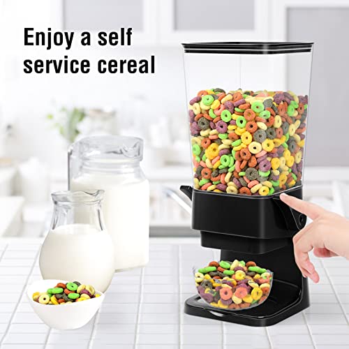 Cereal Dispenser Countertop 2 Pack 5.5 Qt Large Cereal Storage Container (D:Black & 2pack / A(Upgrade Materials))