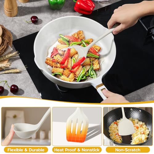 Kitchen Cooking Utensils Set of 10 (White)