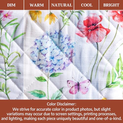 Maison d'Hermine Oven Gloves 100% Cotton Oven Mitt (031 - Just Floral / 7.5" x 13" (Oven Mitt))