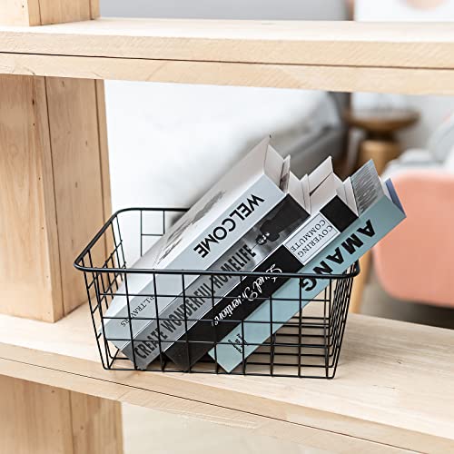 Wire Kitchen Storage Basket 4 Packs (Rose gold)