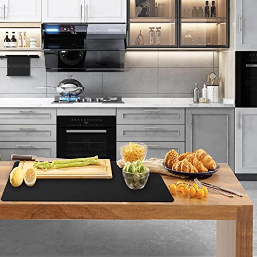 31.6"x23.5" Large Silicone Kitchen Counter Mat (Black / 31.6"L x 23.5"W)