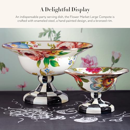 Enamel Compote (Large / White Flower Market)