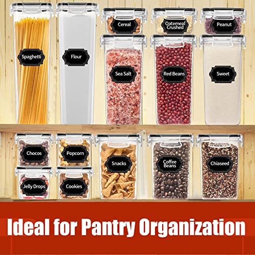 30 Pack Airtight Food Storage Containers for Organizers and Storage (Black-30 Piece)