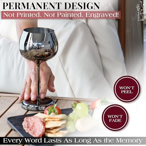 50th Birthday Wine Glass (50th / Black)