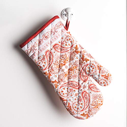 Maison d'Hermine Oven Gloves 100% Cotton Oven Mitt (055 - Orient / 7.5" x 13" (Oven Mitt))
