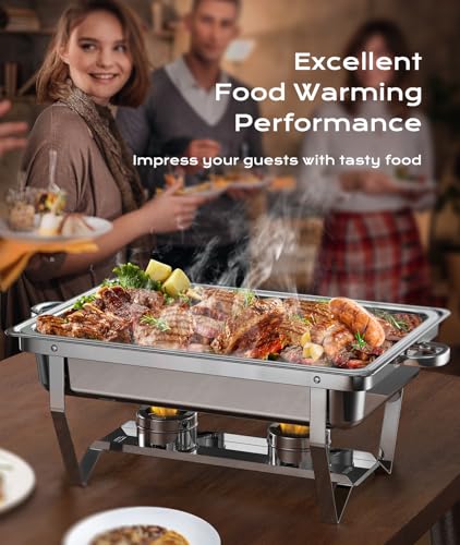 Chafing Dishes for Buffet 4 Pack (4 PACK / Silver)