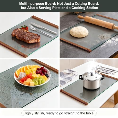 Glass Cutting Boards for Kitchen (Coffee-colored)
