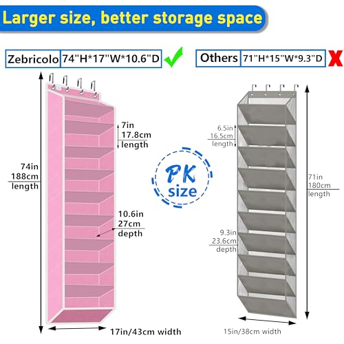 10 Tiers Shoe Organizer for Closet (Pink)