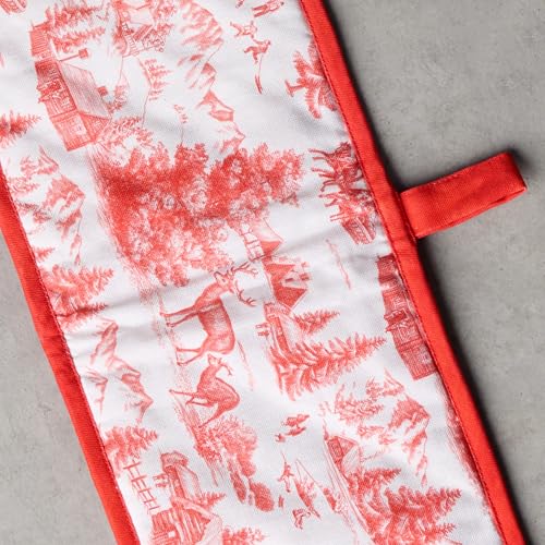 Double Oven Mitts 100% Cotton Double Oven Glove (120 - Winter Jouy / 7" x 35" (Double Oven Mitt))
