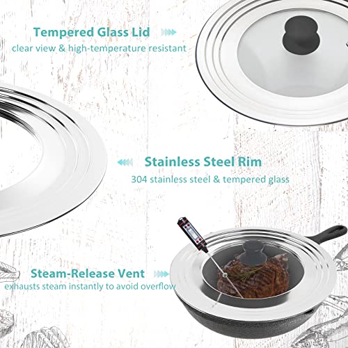 Universal Lid for Pots and Pans (Round Handle / Black)