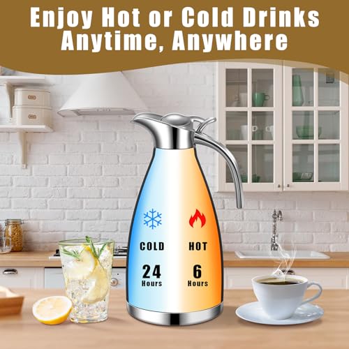 2 Pcs 68oz Thermal Coffee Carafe (Black/White)