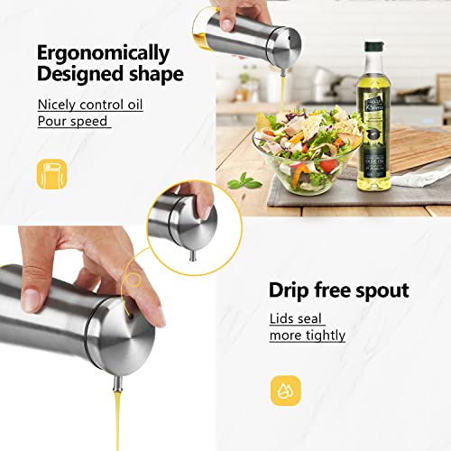Olive Oil And Vinegar Dispenser Set (Silver)