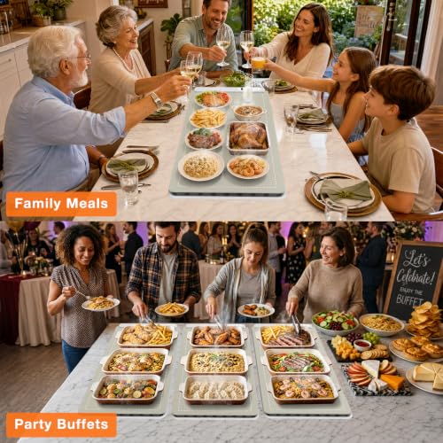 Extra Large Warming Mat for Food (XX Large Size: 36"x16" / Khaki)