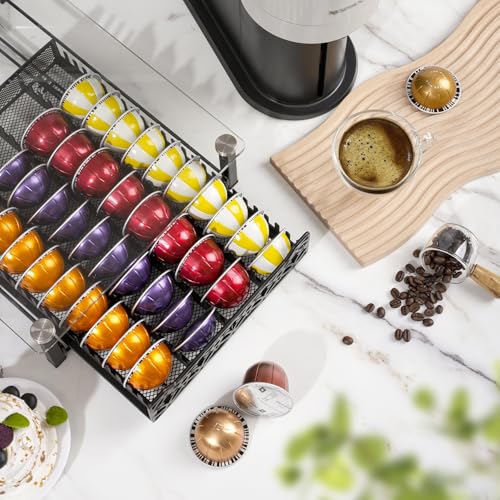 Crystal Tempered Glass Coffee Pod Drawer Organizer