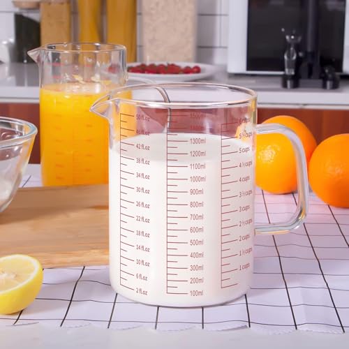 6 Cups Glass Measuring Cup (50Oz/6Cups/1.5L)