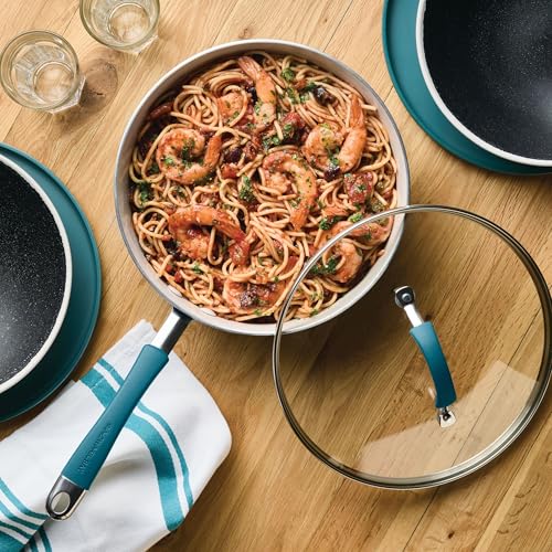 Cucina Ceramic Nonstick Saute Pan with Lid (Saute Pan (10") / Marine Blue)