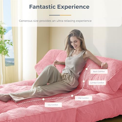 Folding Sofa Bed (Pink / Full)