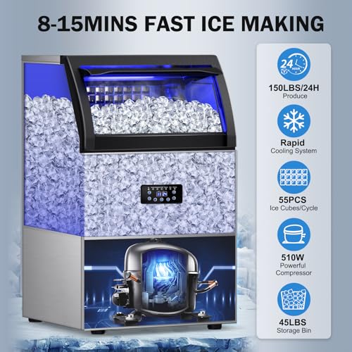 Ice Maker Machine Commercial (150Lbs/24H-LMC55)