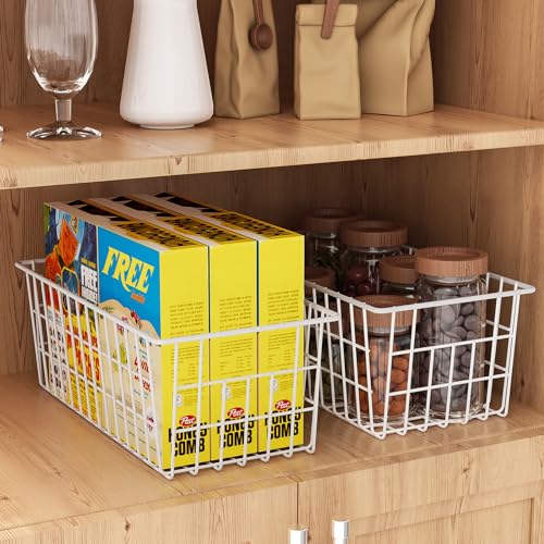 Upright Freezer Organizer Bins Metal Wire Storage Container Basket