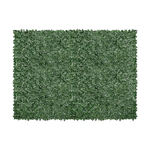 Artificial Ivy Privacy Fence Screen (Ivy with Green Mesh Backing / 96 x 72 inch)