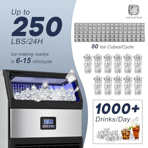 Commercial Ice Maker Machine 250LBS (Stainless Steel)