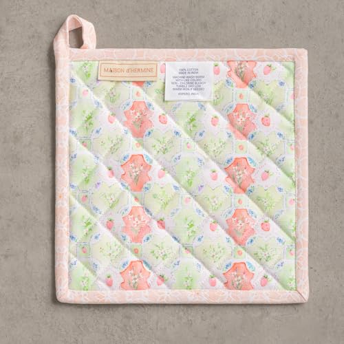 Pot Holders 100% Cotton Potholders (013 - Bunny Party / 8" x 8" (Pot Holder Pack of 1))