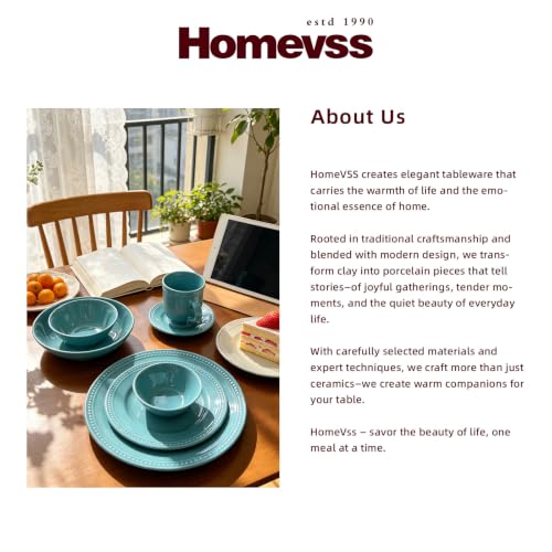 HomeVSS 56 Pc Pearl Dots Stoneware Dinnerware Set