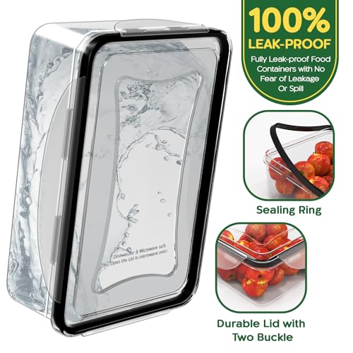 50 Pcs Large Food Storage Containers with Lids Airtight (50 Pcs - Multi)