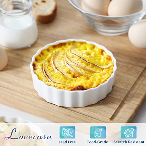 Porcelain Ramekins 8 Oz Oven Safe Set of 6