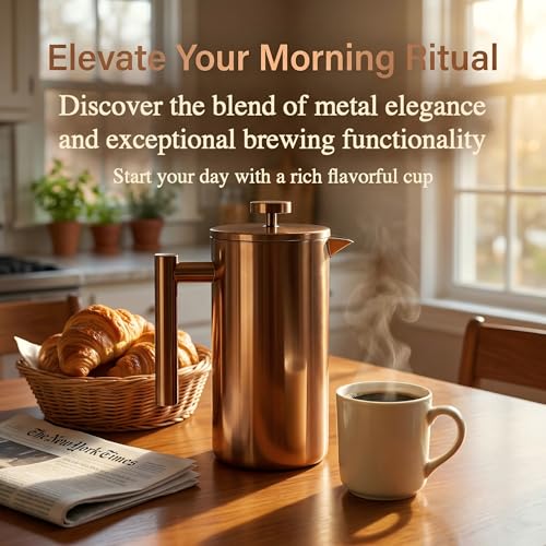 34oz French Press Coffee Maker (Coppery)