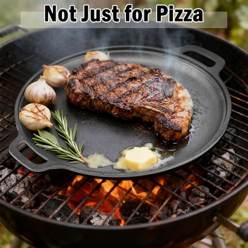 13.8 Inch Cast Iron Pizza Pan (Black)
