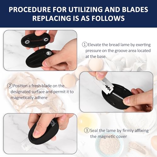 Bread Knife Extractable & Magnetic Bread Lame Dough Scoring Tool (10 Count)