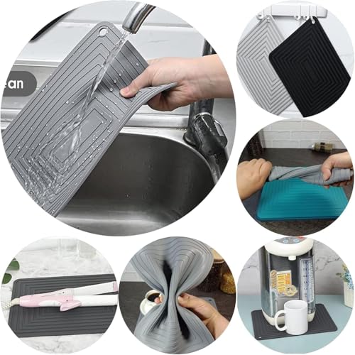 Brown Silicone Trivets Mats Set 2 for Hot Dishes (Brown)