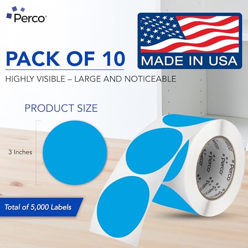 Light Blue Perforated Round Circle Dot Sticker 3 (Blue - Light / 3 Inch)