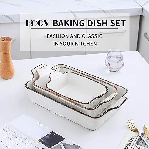 Bakeware Set Ceramic Baking Dish Set (Pure White)