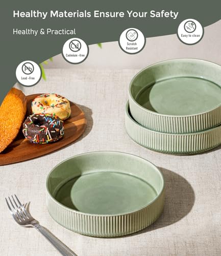 7.5 Inch Pasta Bowls Set of 4 (Set of 4 / Light Green)