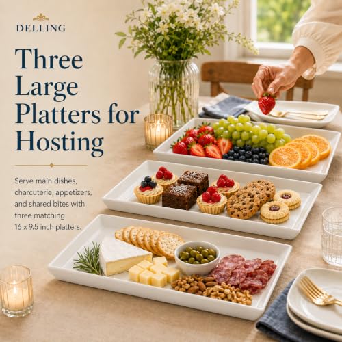 16 Inch Large Serving Platters Set of 3 (3 Count)