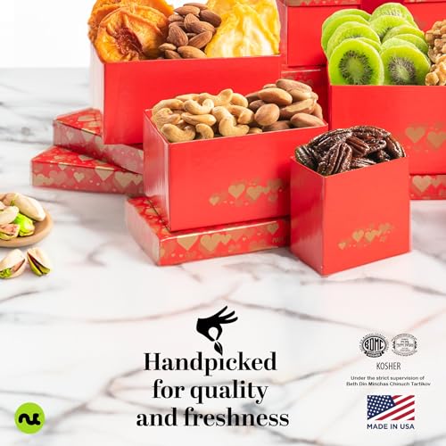Dried Fruit & Mixed Nuts Gift Basket (2. Heart - 6 Tier Tower)