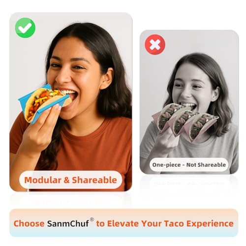 Microwave Safe Taco Holder Set of 6 (Set of 6 with 2 Sauce)