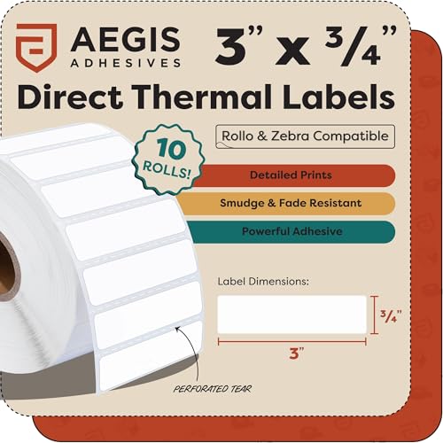 3" X 0.75" Direct Thermal Labels (3" X 0.75")