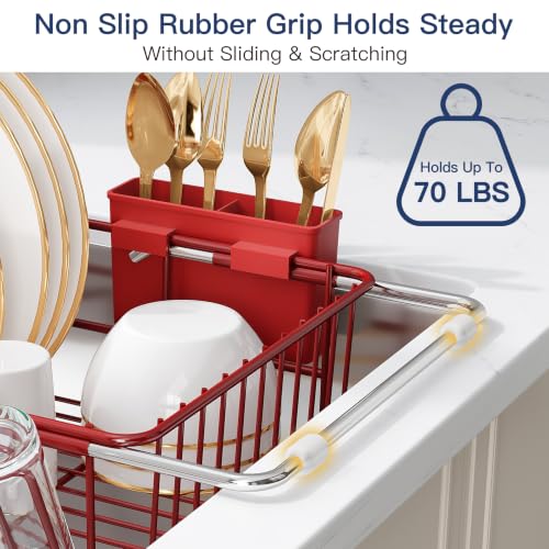 Red Dish Drying Rack in Sink (Red / For 12"-30"w Sink)