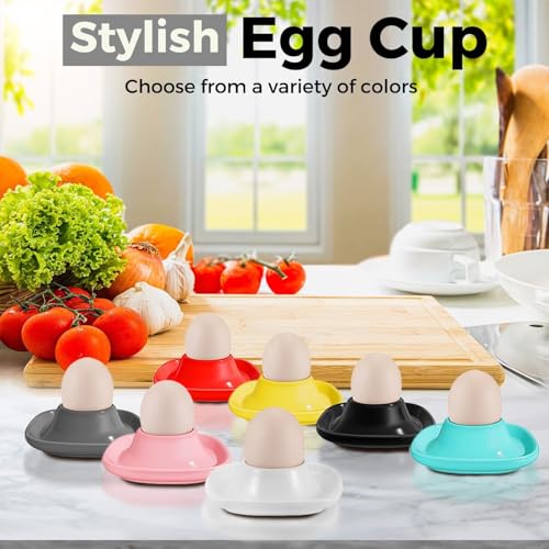 Soft Boiled Egg Cups (4 Pack / Square Style, Gray)