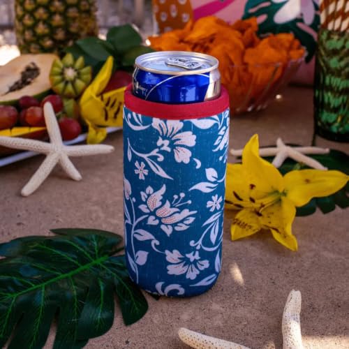CanSok Sleeve for Beer & Soda Insulated Neoprene Cover (Reyn Spooner Kia Orana / 12oz Slim Can Sleeve)