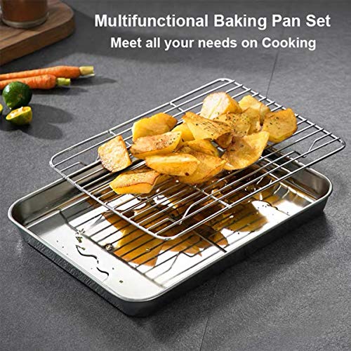 Baking Sheet with Rack Set [2 Sheets + 2 Racks] (10 x 8 x 1 inch)